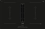 Bosch Serie | 6 PVQ811F15E - Table de cuisson à induction - 4 plaques de cuisson - Niche - largeur : 75 cm - profondeur : 49 cm - classe B - noir avec échappement en aval (extraction et recirculation)