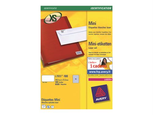 Avery Mini Laser Labels - Étiquettes - 1200 Étiquette(S)
