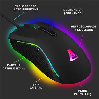 The G-Lab Combo Tungsten - Clavier + Souris Gamer Sans Fil Rétroéclairés - Pour PC, PS4, PS5 - RGB, 2400 DPI