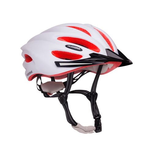 Hudora Basalt - Casque De Vélo - Taille 52-55 Blanc/Orange