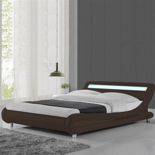 Lit led design Julio - 160x200 - Marron