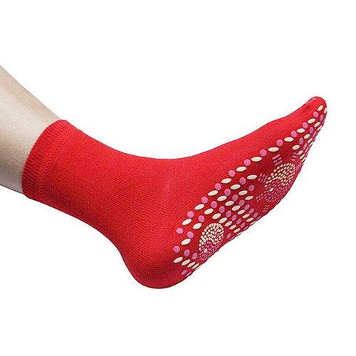 SHOP-STORY - Chaussettes yoga auto-chauffantes magnétique unisexe - Couleur rouge
