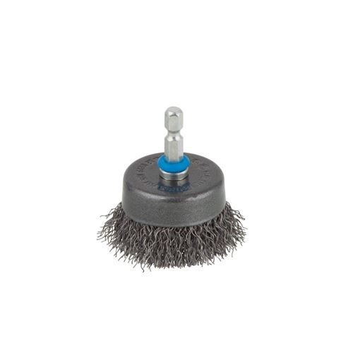 Wolfcraft 2106000 Brosse métallique soucoupe tige 6 mm Diamètre 50 mm