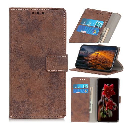 Etui en PU style vintage café pour votre Alcatel 3 (2019)