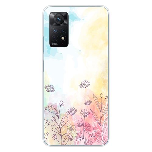 Coque en silicone imprimée compatible Xiaomi Redmi Note 11 Pro Redmi Note 12 Pro 4G Watercolor flowers