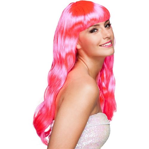 perruque party chic rose vif