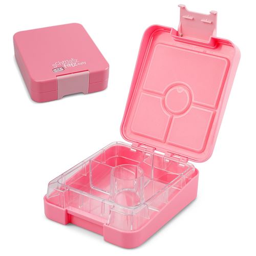 Lunch Box - Klarstein Schmatzfatz Easy Snack - Pour Enfants - 4 Compartiments - 18 X 15 X 5Cm - Sans Bpa - Rose