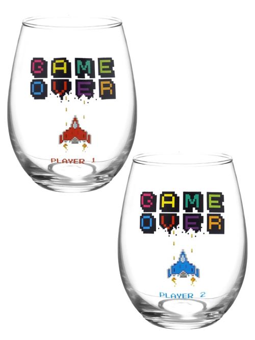 Gobelets en verre Game Over - Lot de 2