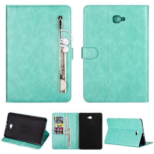 Etui en PU poche zippée avec support vert pour votre Samsung Galaxy Tab A 10.1 (2016) T580