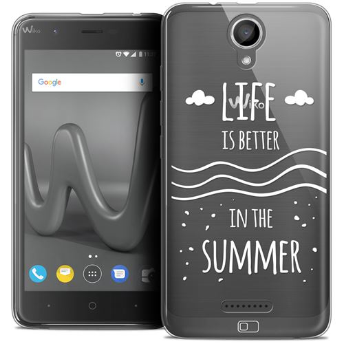 Coque Wiko Harry (5 ) CASEINK Housse Etui [Crystal Gel HD Collection Summer Design Life s Better - Souple - Ultra Fin - Imprimé en France]