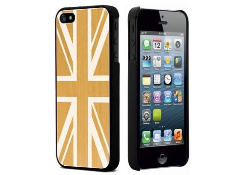 Coque MOXIE aluminium brossé or drapeau UK pour Apple iPhone 5