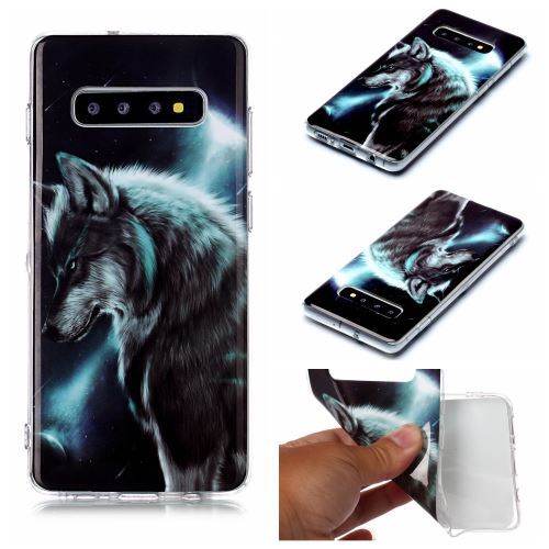 Coque en TPU impression de modèle Loup pour votre Samsung Galaxy S10 Plus