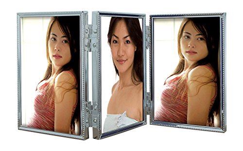 Zep 120ts04-4r Cadre Photo Double Avec Charnière Métal Argent 10 X 15 Cm
