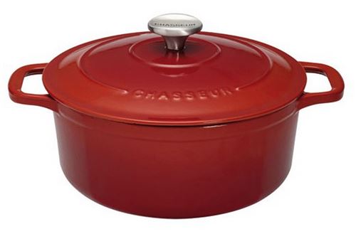 Cocotte ronde en fonte émaillée 28cm rubis Chasseur puc472858
