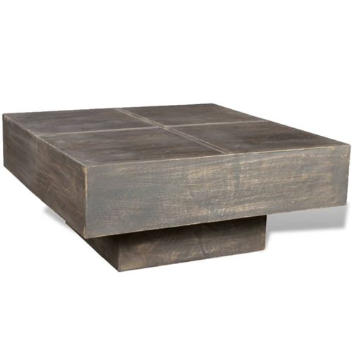 Vidaxl Brun Table Basse Carrée Marron Foncé Bois Massif De Manguier