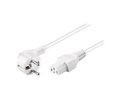 goobay Câble d'alimentation IEC 60320 C15 (P) pour CEE 7-7 (M) incliné CA 250 V 16 A 2 m blanc