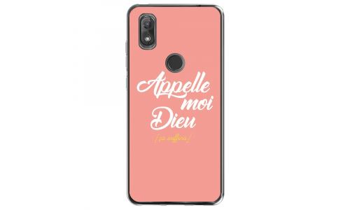 Coque souple pour Wiko View 2 avec impression Motifs Appelle moi Dieu rose
