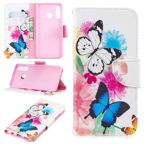 Etui en PU impression de motifs joli papillon et fleur pour votre Huawei P30 Lite