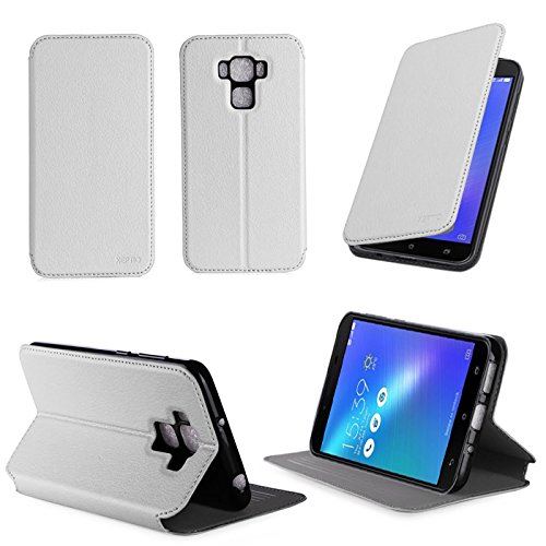 Etui luxe Zenfone Live Plus ZB553KL blanc Ultra Slim Cuir Style avec stand - Housse coque de protection - accessoires pochette XEPTIO
