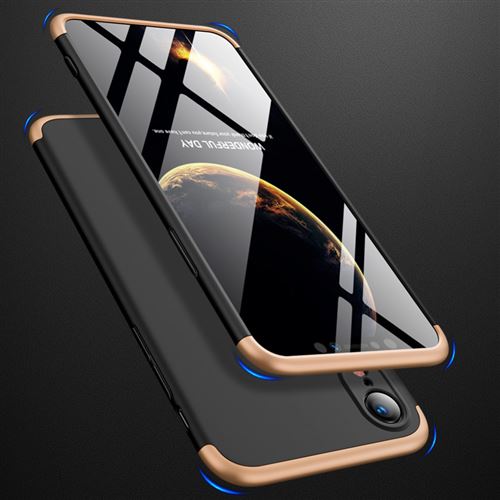 Coque en TPU 3 pièces détachables en or mat rigide/noir pour votre Apple iPhone XR 6.1 inch