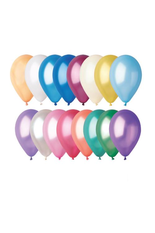 100 Ballons Nacres Multicolore Diametre 27 Cm - Multicolores