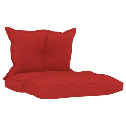 Coussins de Canapé Palette Tissu en Polyester 100 % 2 Pcs - Rouge