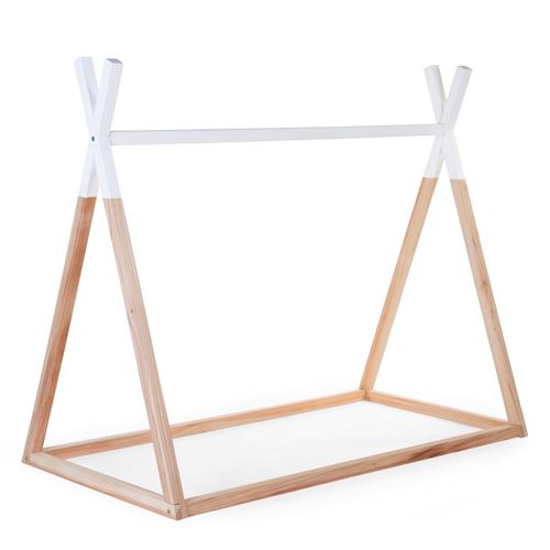 Tipi de lit bébé 70 x 140 cm naturel et blanc - child wood