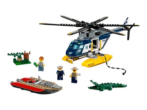 LEGO 60371 City Le QG des Véhicules d'Urgence, avec Hélicoptère de
