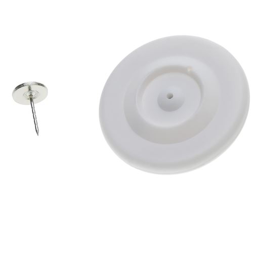 Étiquette antivol compatible EAS RF 8,2 MHz 48 mm blanc avec broche 100 unités