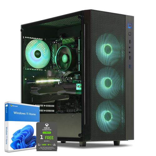 PC Gaming Intel Quad Core, GTX 1650, 8 Go RAM DDR4, 240Go SSD, 1To HDD, USB 3.1, CardReader. PC Gamer Advanced. Unité centrale avec Win 10