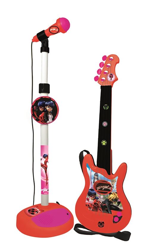 LadyBug Miraculous Guitare + Micro Boîte 34x18x72