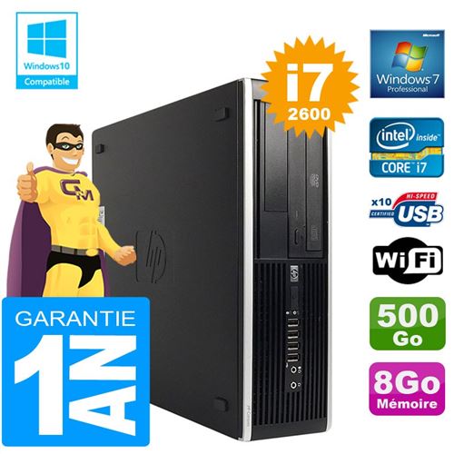 Pc hp compaq 8300 sff core i7-2600 ram 8go disque 500 go graveur dvd wifi w7