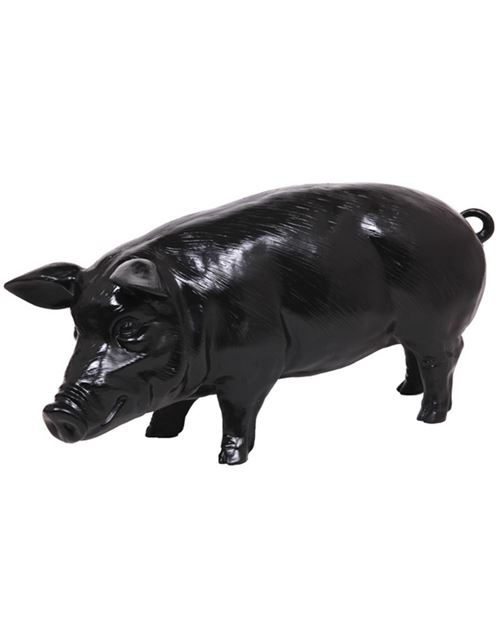 Statue en résine cochon noir - 97 cm