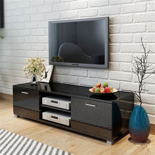vidaXL Tv-Meubel 140x40,3x34,7 cm hoogglans zwart
