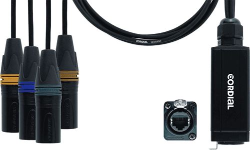 Cordial CDX0.7M5QUAD-DMX - Adaptateur DMX RJ45 4 XLR mâles 5 points 70 cm