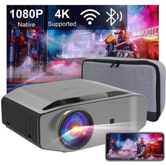 Vidéoprojecteur, WiMiUS 15000 Lumens Vidéo Projecteur Full HD 1920x1080P  Natif Rétroprojecteur Supporte 4K Audio AC3 avec Réglage Digital 90,000