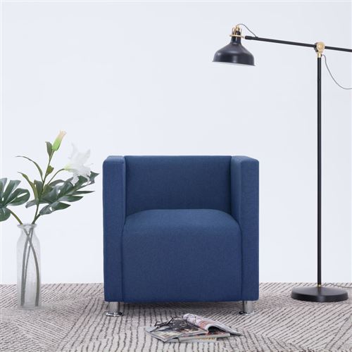 Fauteuil cube Bleu Polyester