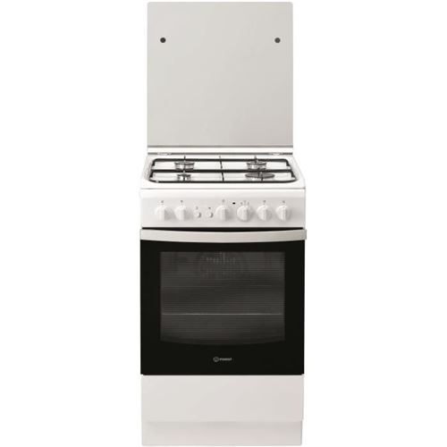 Indesit IS5G2PCW/FR - Cuisinière - pose libre - largeur : 50 cm - profondeur : 60 cm - hauteur : 85 cm - avec système auto-nettoyant - classe A - blanc
