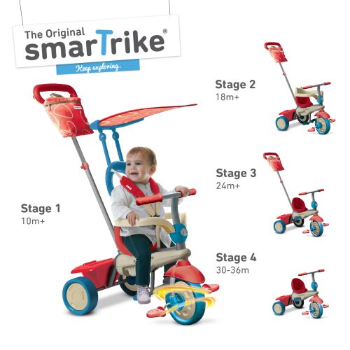 smarTrike Vanilla Tricycle 4 en 1 - Bleu et Rouge