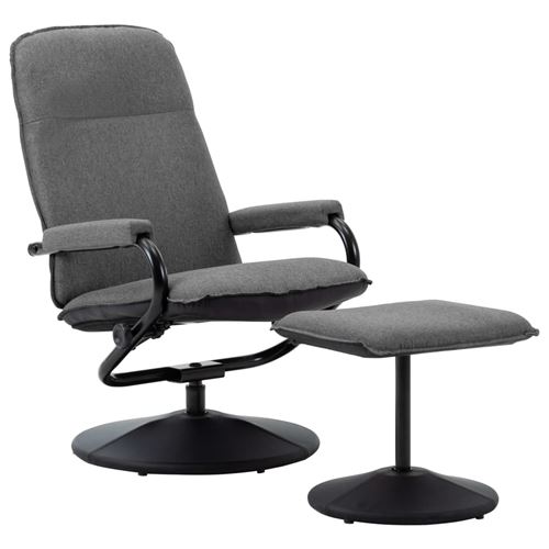 vidaXL Fauteuil inclinable avec repose-pied Gris clair Tissu