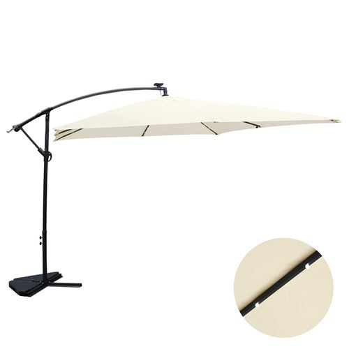 Solenzara Bulle écru : parasol LED déporté 3x3m