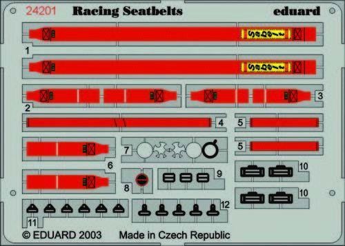 Sitzgurte Sabelt 6 Points Rot - 1:24e - Eduard Accessories