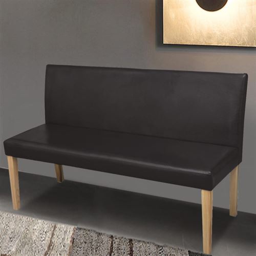Vidaxl Brun Banc 139,5 Cm Marron Foncé Similicuir - Image 1