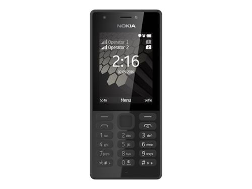 Nokia 216 - Téléphone mobile - microSD slot - 320 x 240 pixels (167 ppi) - RAM 16 Mo - 0,3 MP (caméra avant de 0,3 mégapixels) - noir