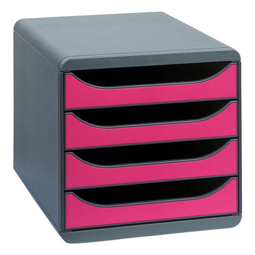 Exacompta Module de classement Big Box 4 tiroirs Iderama - Framboise