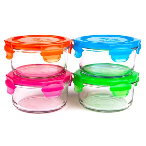 4 Pots de Conservation en verre trempé 400ml Garden