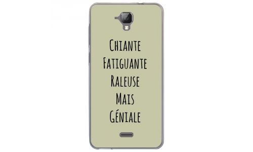 Coque souple pour Altice S40 avec impression Motifs Chiante mais Géniale vert