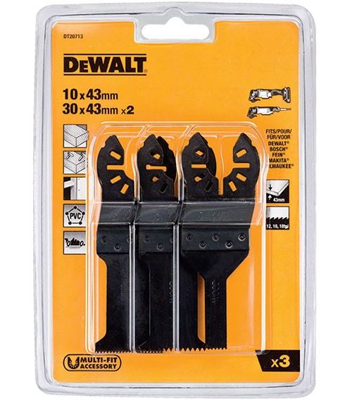 3 Lames pour Multicutter Dewalt - Multimatériaux - Dt20713