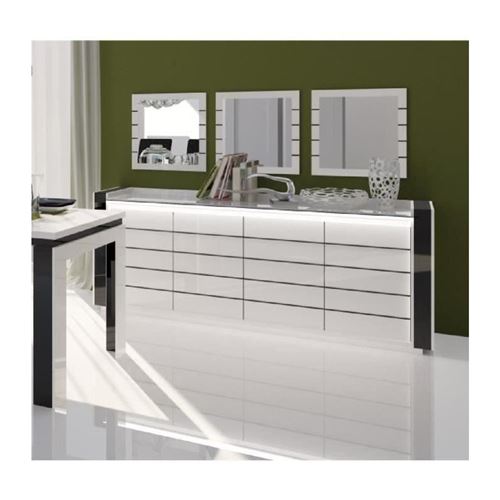Buffet, bahut, enfilade LINA avec LED + 3 x miroirs.