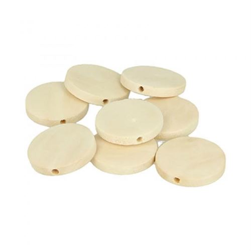 Perles bois - Lucy - Plate - 25mm - 18 pièces